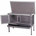 Outdoor Rabbit Hutch with Metal Wire Pan U32995