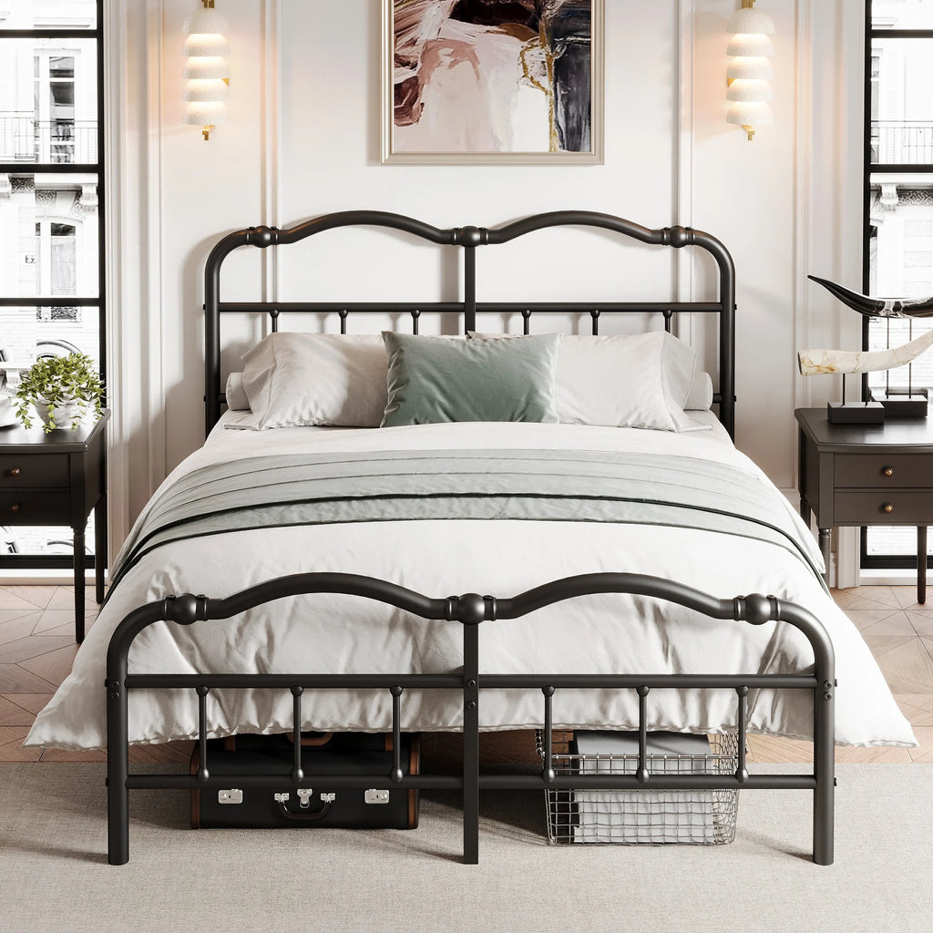 Queen Platform Bed Frame with Headboard and Footboard H7113