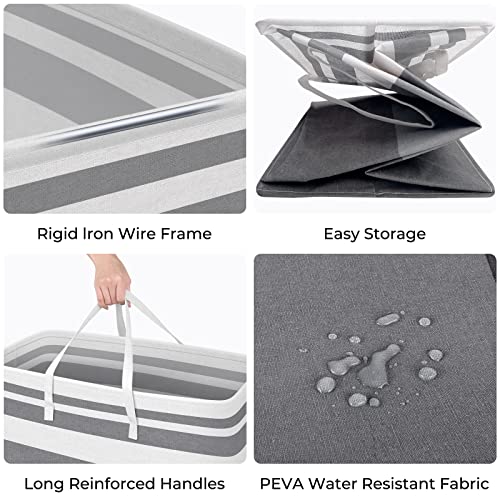 2-Pack 75L Collapsible Waterproof Laundry Hamper with Handles X995820