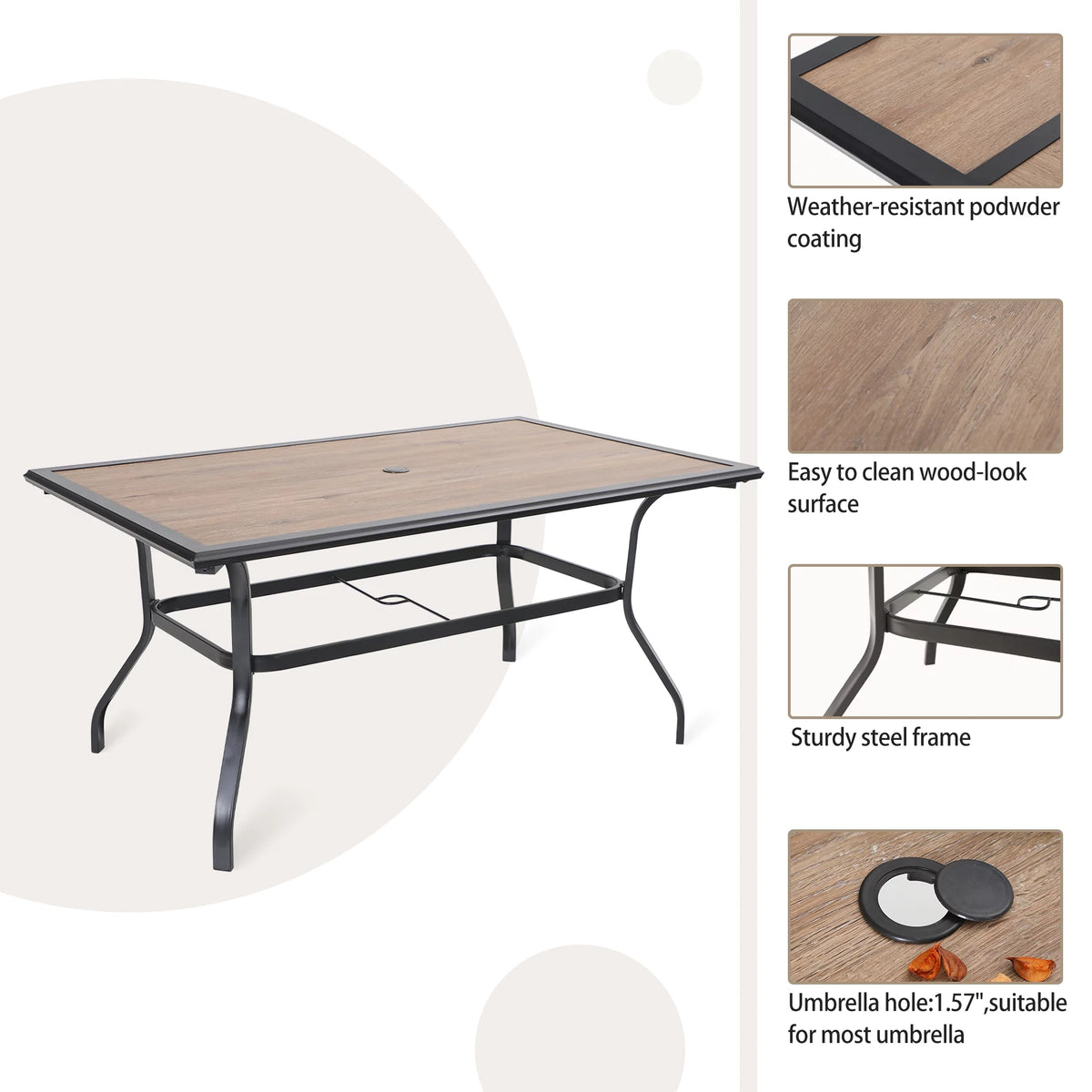 7 Pieces Outdoor Patio Dining Set with 6 Textilene Chairs and Metal Table V20465