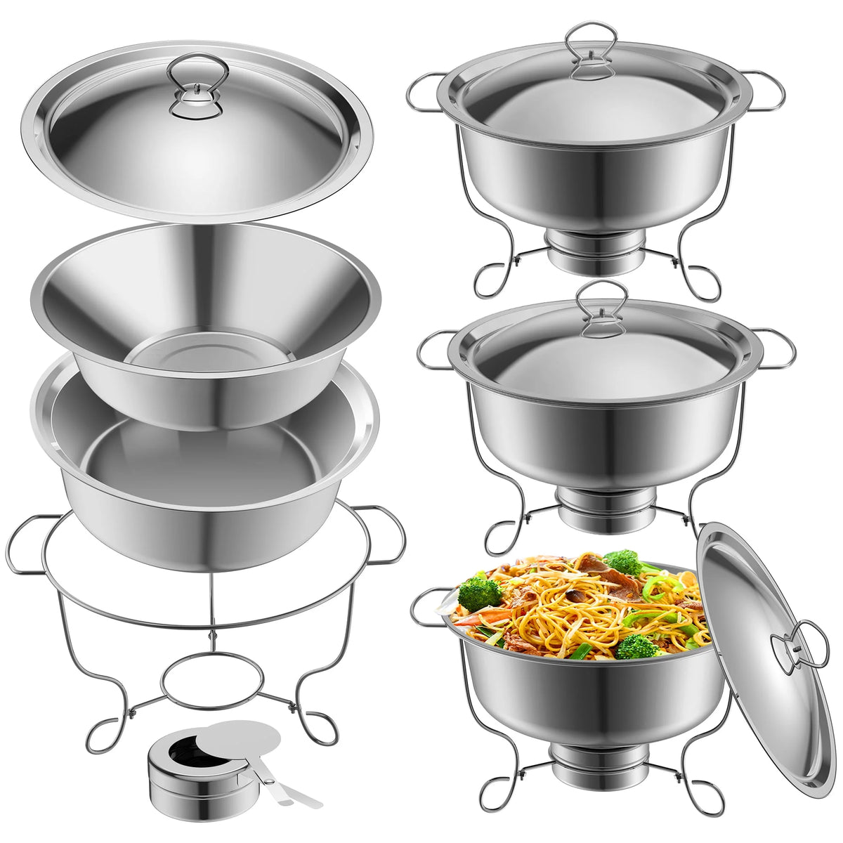 6 Packs Stainless Steel Chafing Dish Buffet Set B527