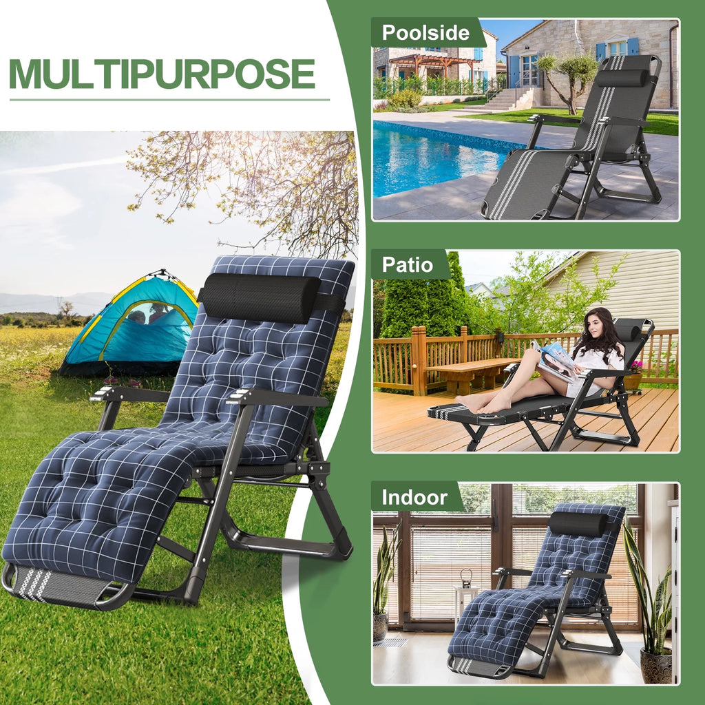 Zero Gravity Outdoor Folding Lounge Chair with Pillow K28124