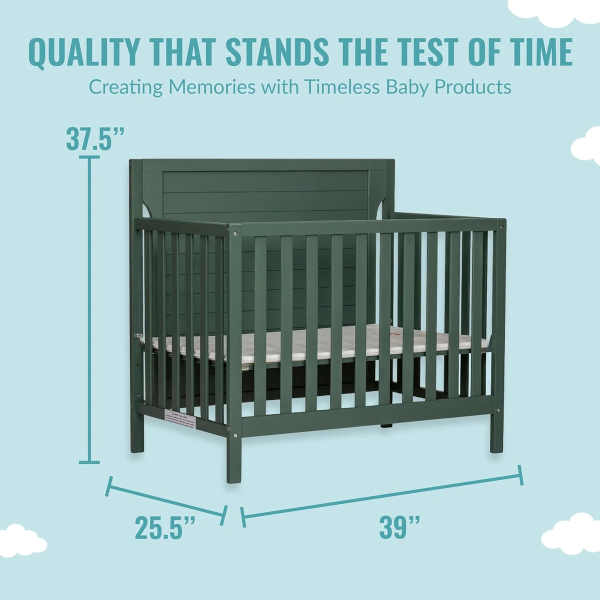 4 in 1 Convertible Mini Portable Crib with 3 Mattress Height Settings Z5620