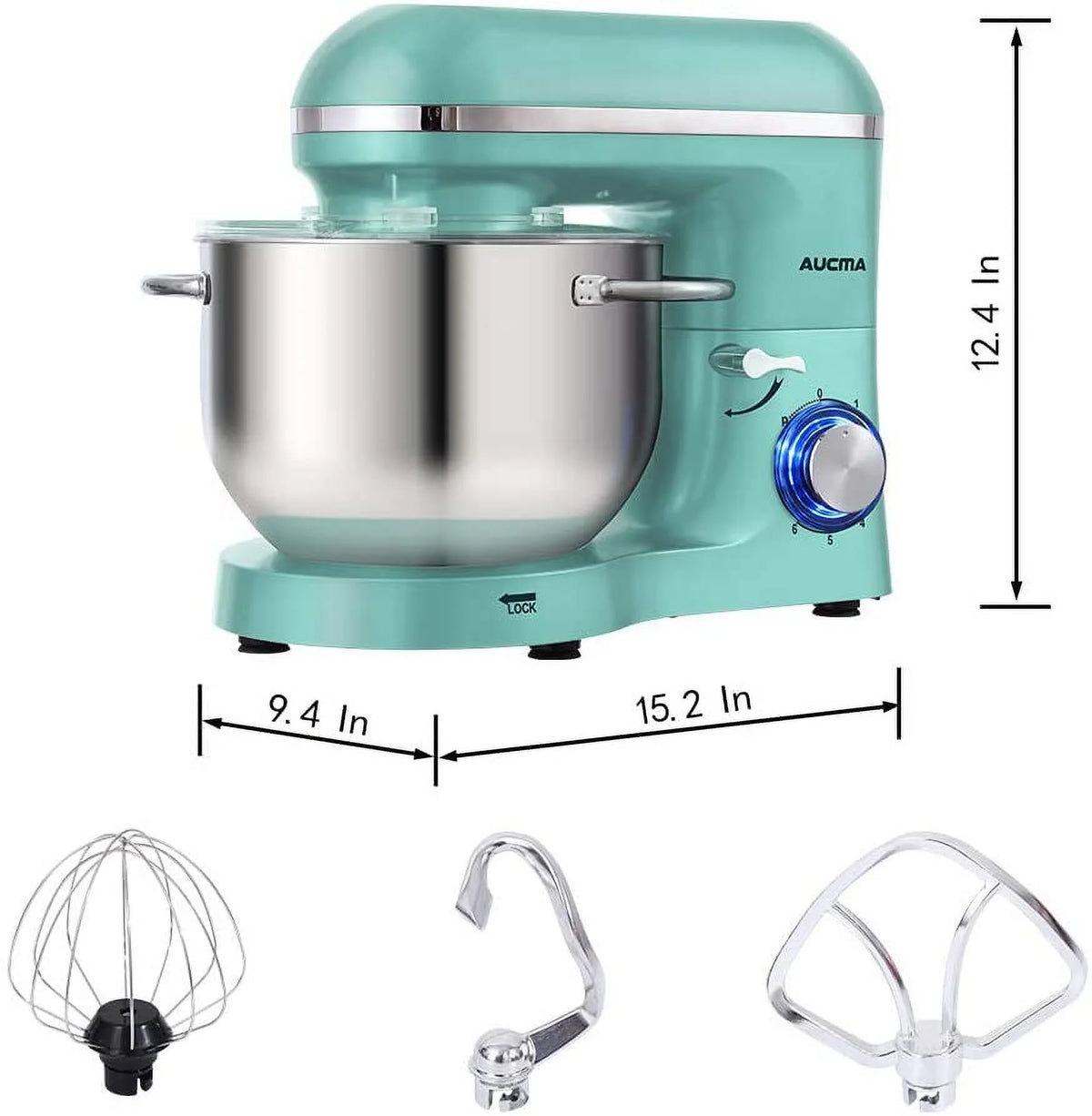 6.5-QT 660W 6-Speed Tilt-Head Electric Stand Mixer, Blue K61477