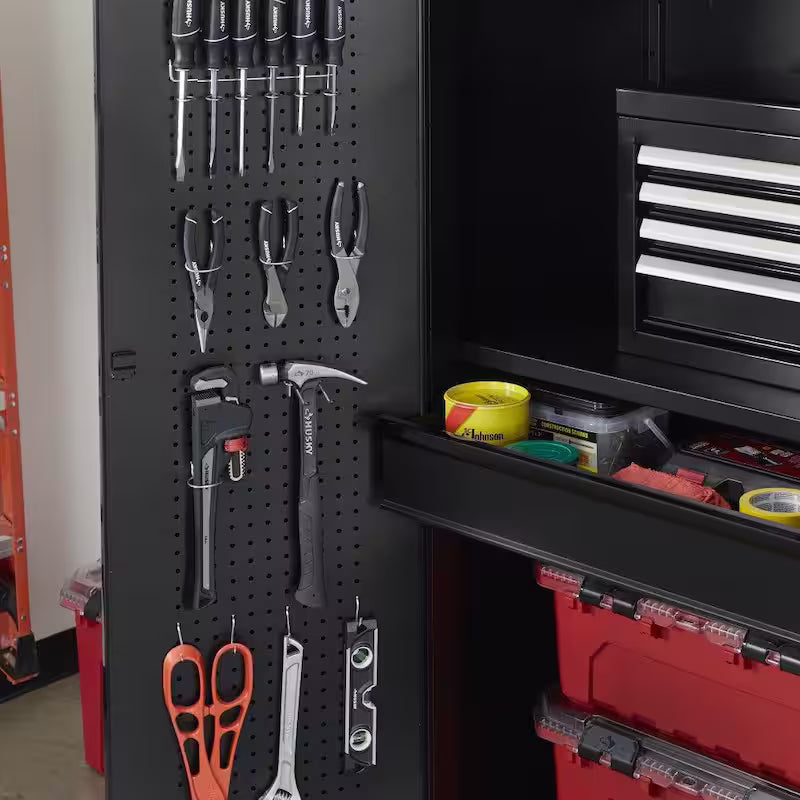 7-Piece Heavy Duty Welded Steel Garage Storage System in Black I53687