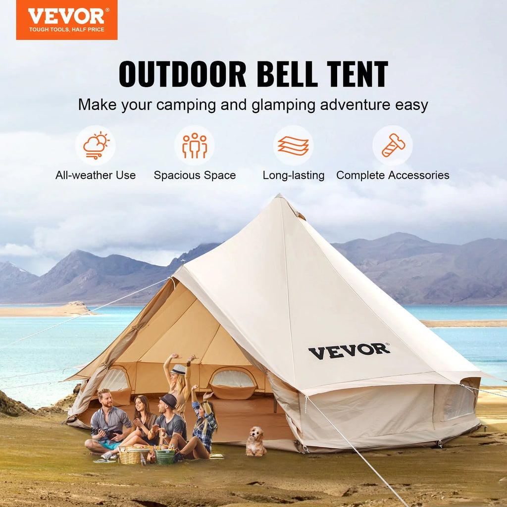 Canvas Bell Tent with Stove Jacket Waterproof 4 Seasons Z81358