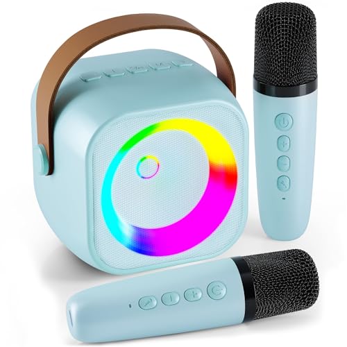 Portable Bluetooth Karaoke Speaker with 2 Wireless Microphones and Party Lights S90280