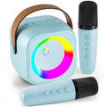 Portable Bluetooth Karaoke Speaker with 2 Wireless Microphones and Party Lights S90280