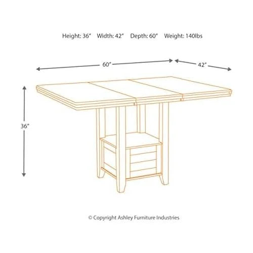 Dark Brown 36" Counter Height Dining Extension Table D23107