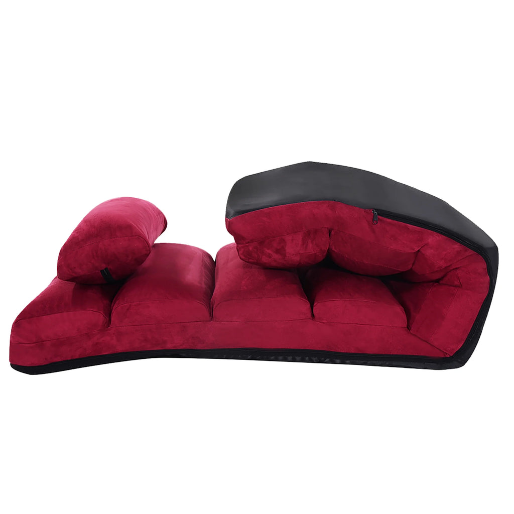 Folding Sofa Chair with Pillow Burgundy N936