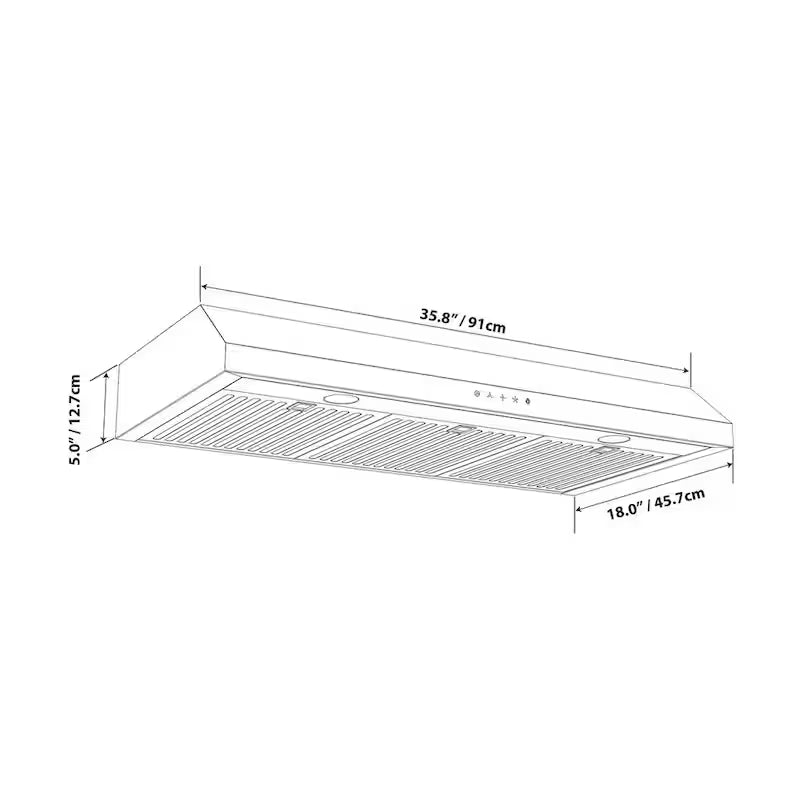 36 in. 340 CFM Convertible Under Cabinet Range Hood in Stainless Steel R2330
