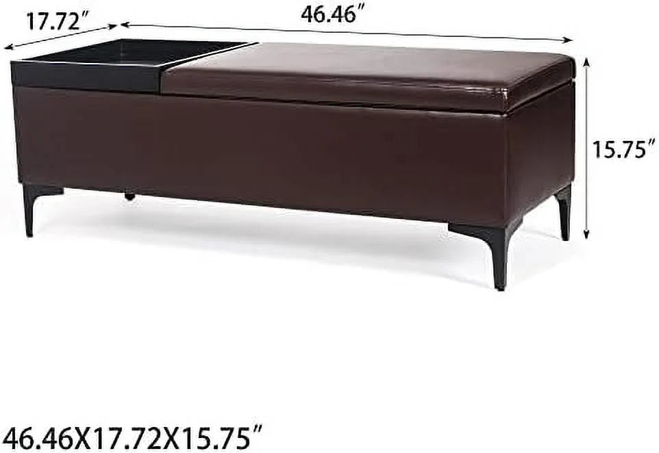 Blue Ottoman Bench with Lift Tabletop J306786