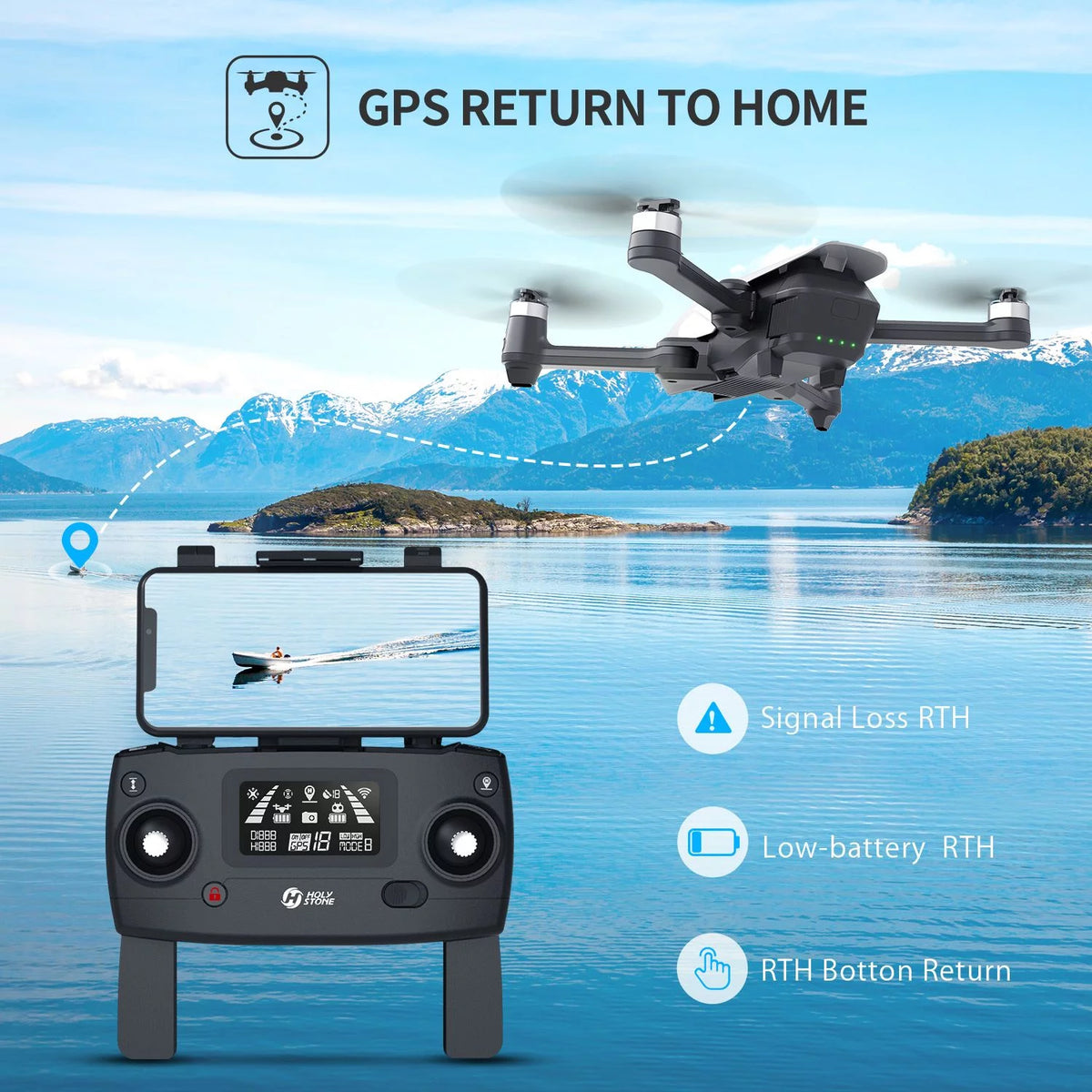 White GPS Drone with 4K Camera M865332