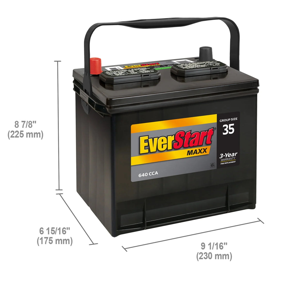 Lead Acid Automotive Battery Group Size 35 12 Volt 640 CCA C5170