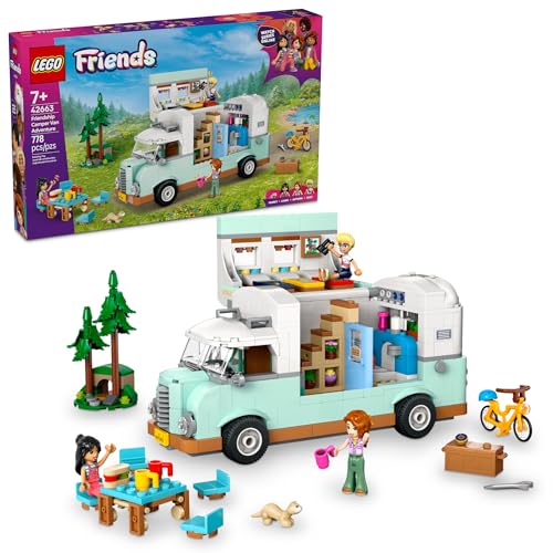 Camper Van Toy Building Set with 3 Minidolls and Ferret Figure X546