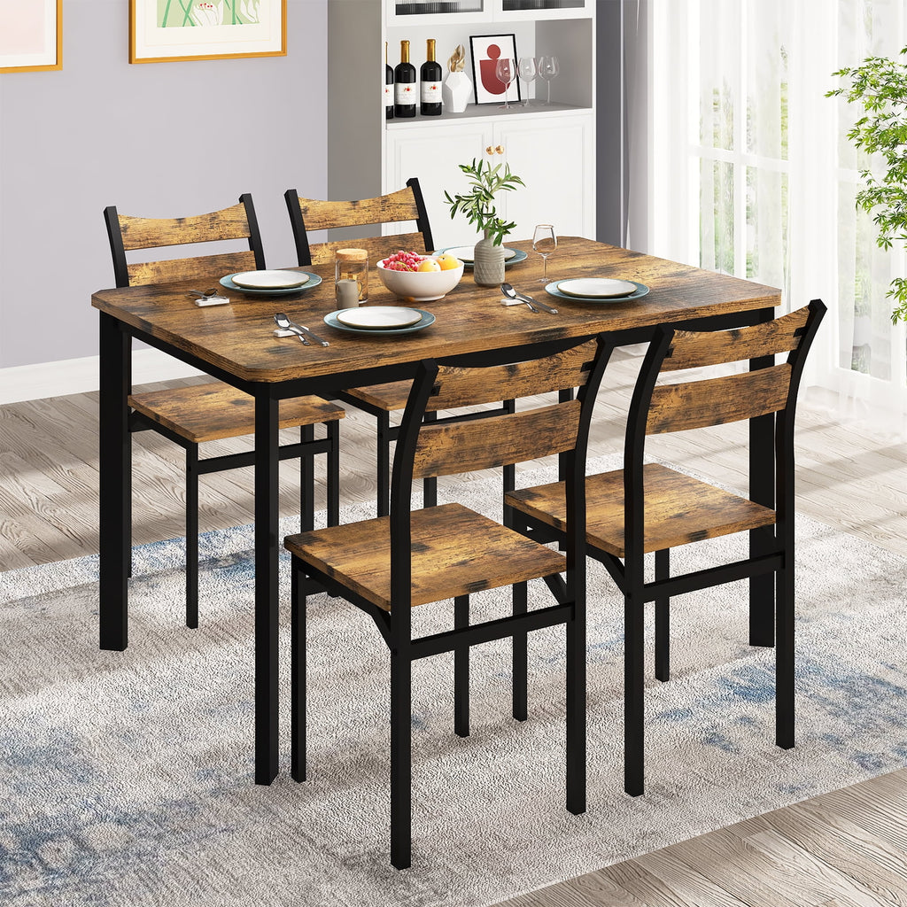 Dining Table Set for 4 with 4 Chairs Y6037