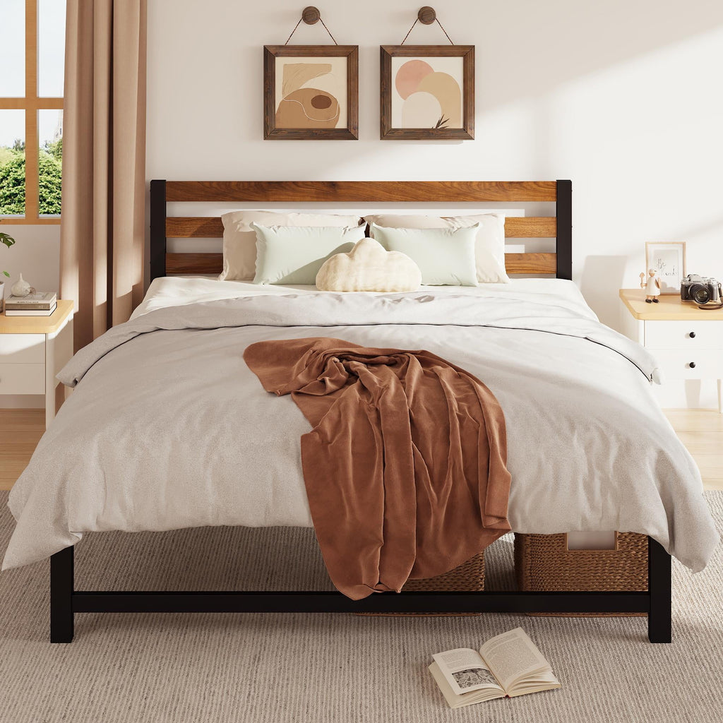 Queen Platform Bed Frame with Headboard E55332