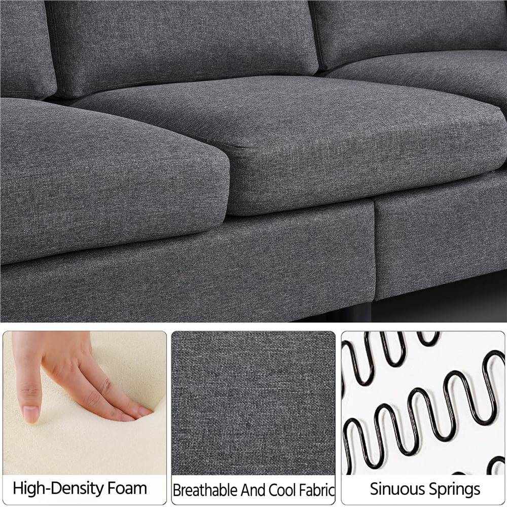 Gray Fabric 3-Seater Sofa C553