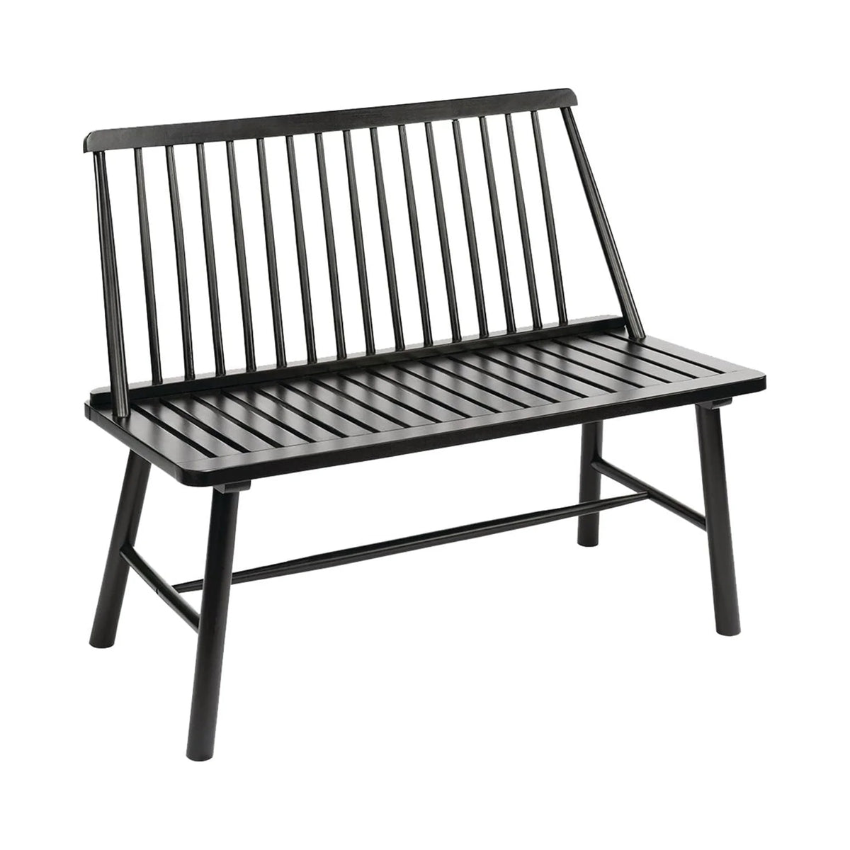 Black Hardwood Farmhouse Bench M4242