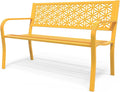 Yellow Metal Outdoor Bench X33165