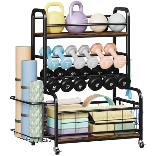 450LBS Dumbbell Rack with Wheels & Hooks G520488