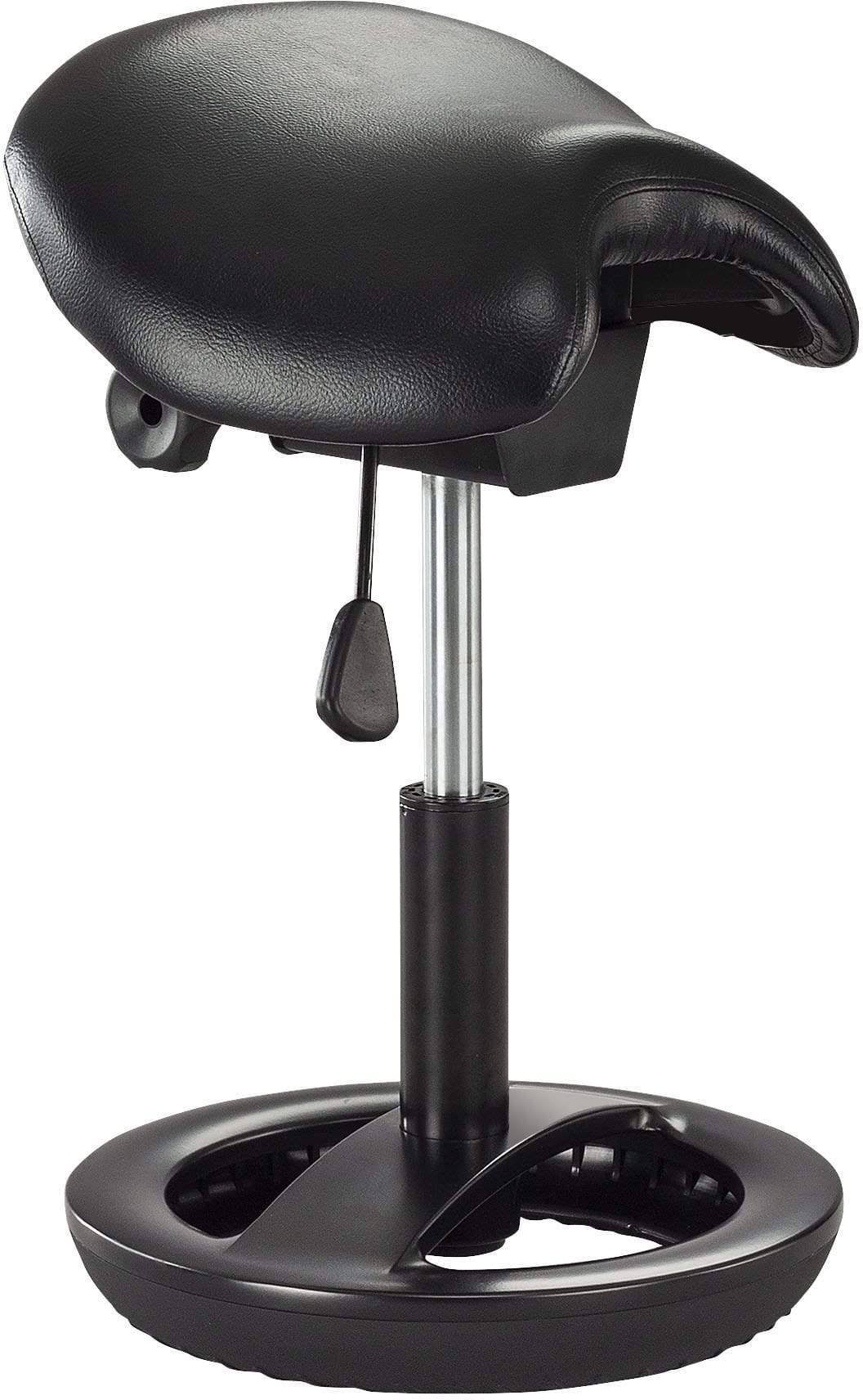 Black Vinyl Saddle Seat Stool Y341
