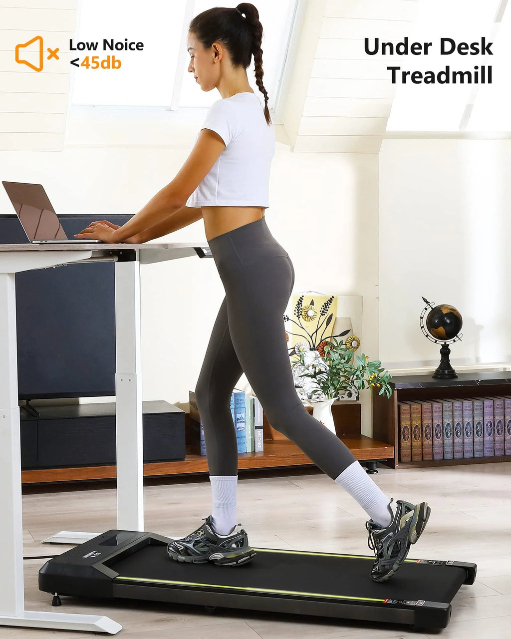 Portable Under Desk Treadmill with Remote Control, Grey X556