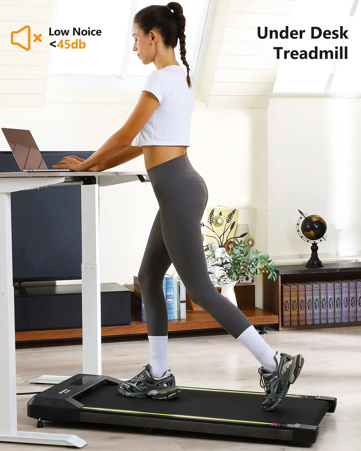 Portable Under Desk Treadmill with Remote Control, Grey X556