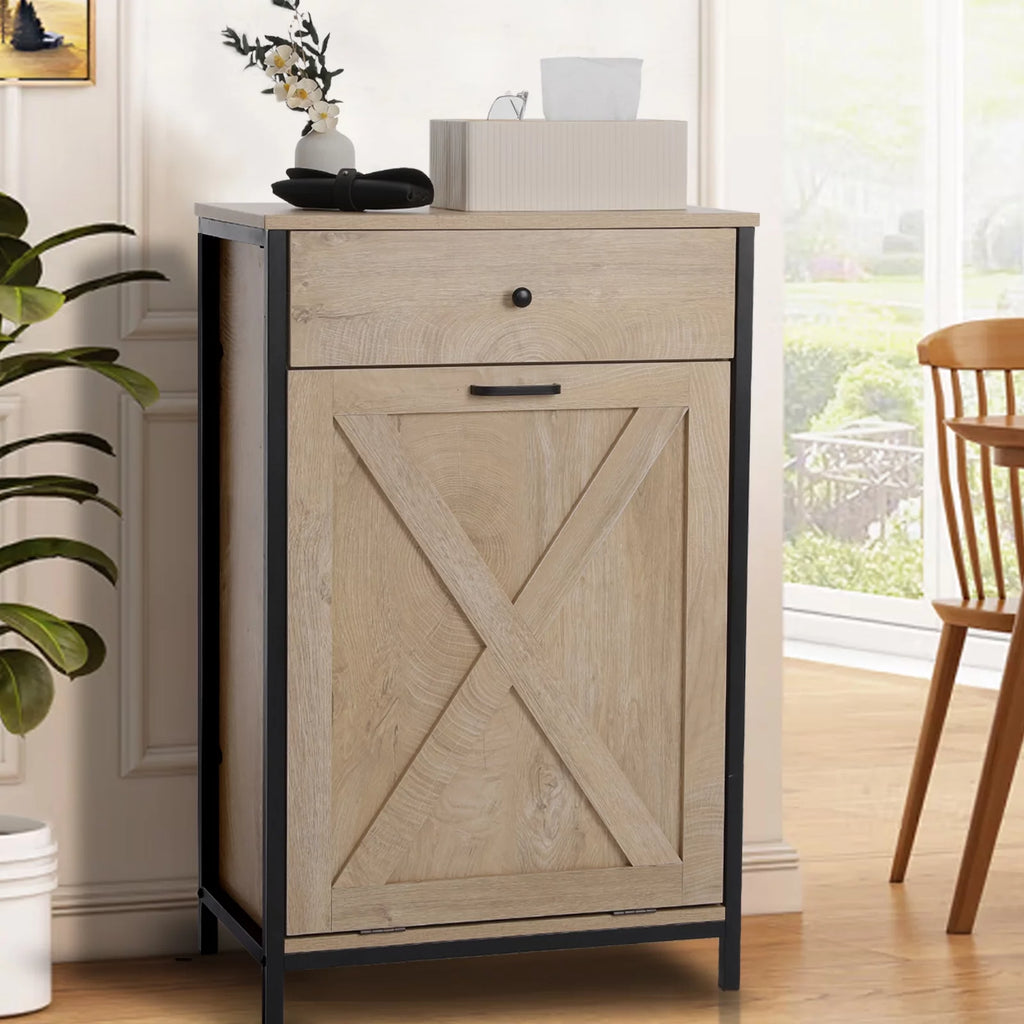 10 Gallon Tilt Out Trash Cabinet Wood Kitchen Island Storage C6543