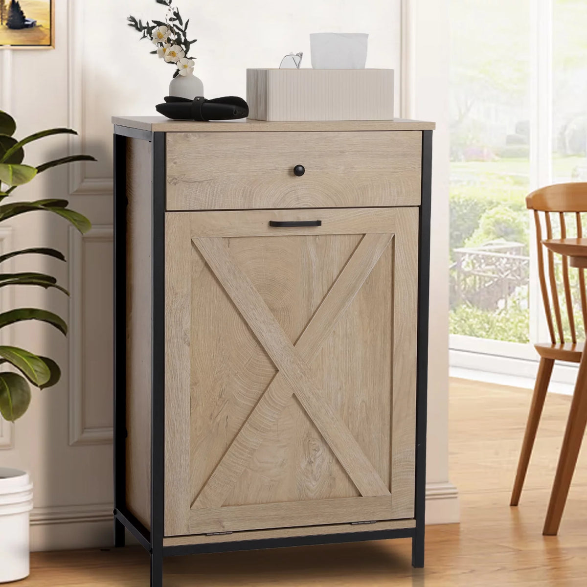 10 Gallon Tilt Out Trash Cabinet Wood Kitchen Island Storage C6543