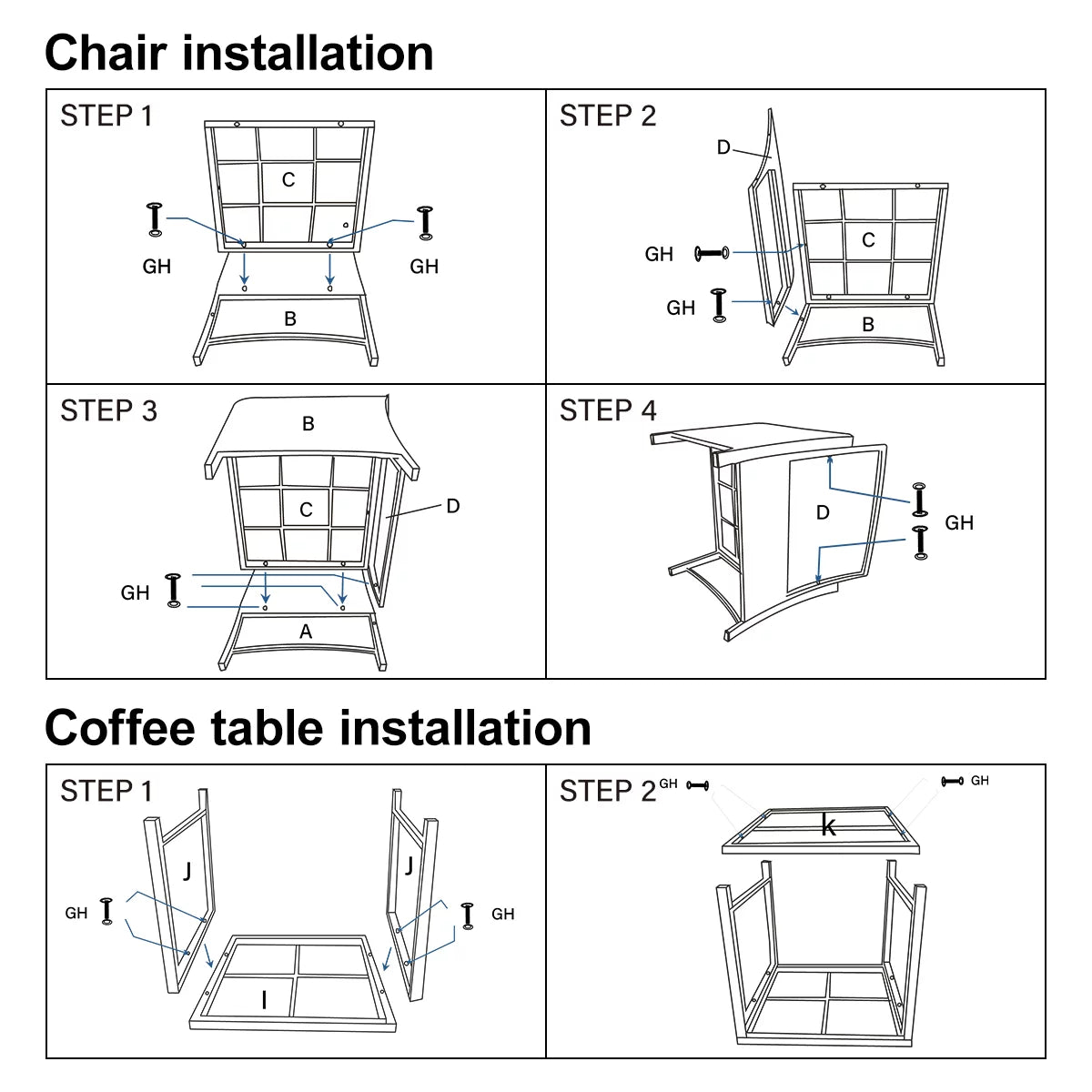5 Pieces Wicker Patio Furniture Set with Ottomans K73041