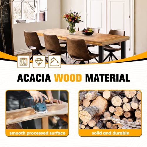 Acacia Wood Dining Table with Iron Legs N86292