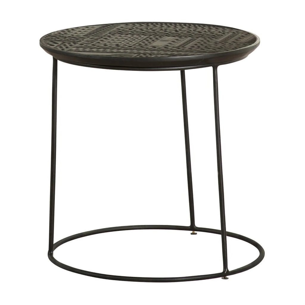 Round Wood Top Nesting Table in Matte Black K994295