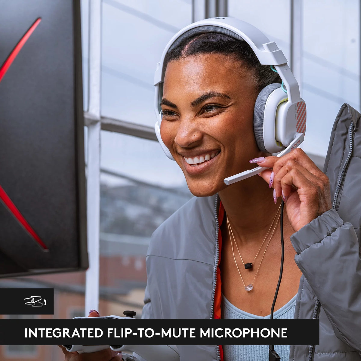 Wired Over-ear Gaming Headset with Flip-to-Mute Microphone B512970
