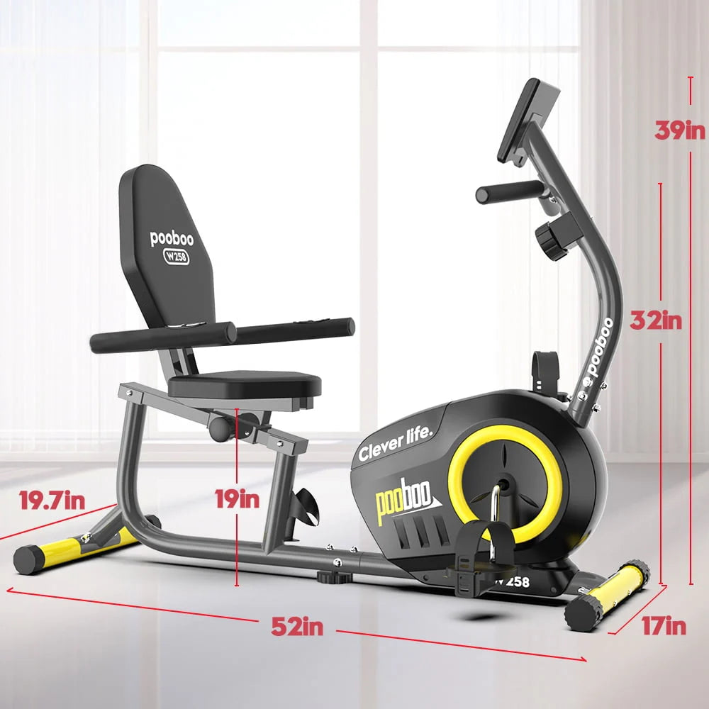 Recumbent Stationary Exercise Bike Adjustable Magnetic Resistance Z6699