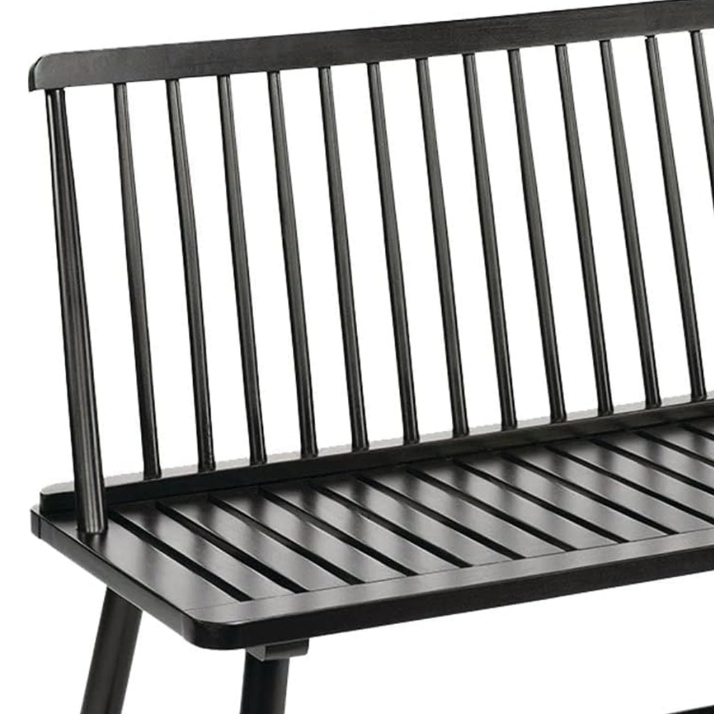 Black Hardwood Farmhouse Bench M4242