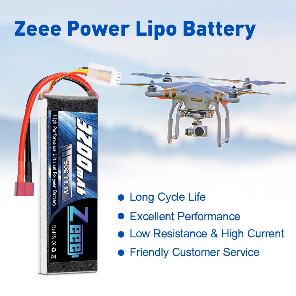 11.1V 50C 3200mAh 3S Lipo Battery 2 Pack Y188447
