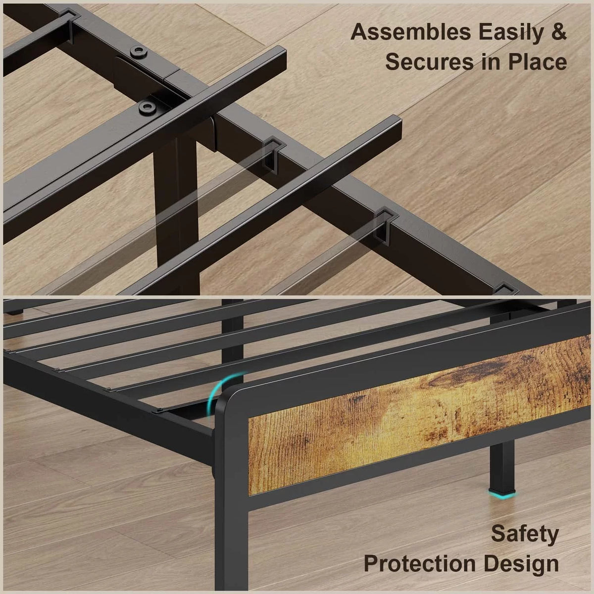 Full Size Storage Headboard Bed Frame D96644