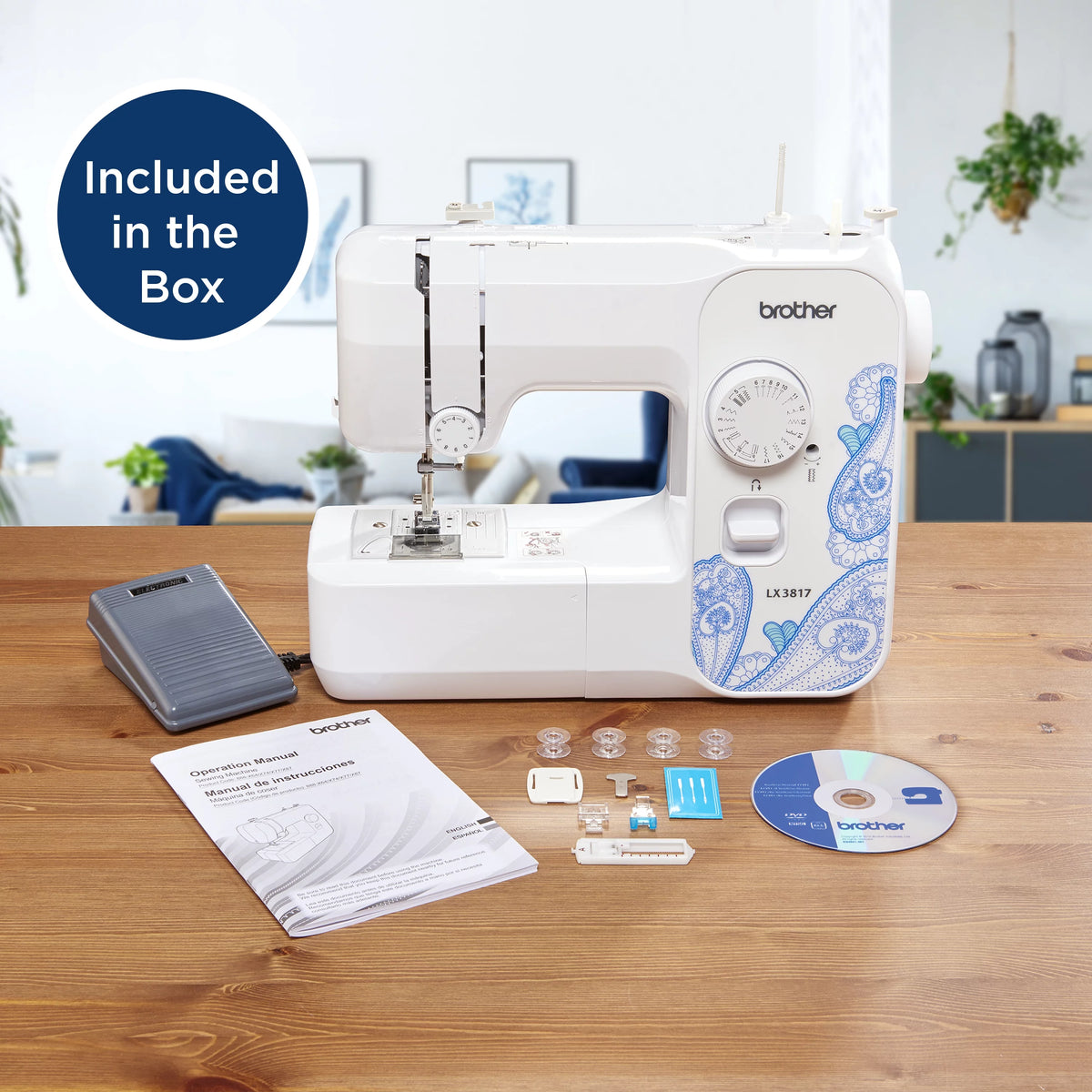 Portable Full-Size 17-Stitch Sewing Machine F543
