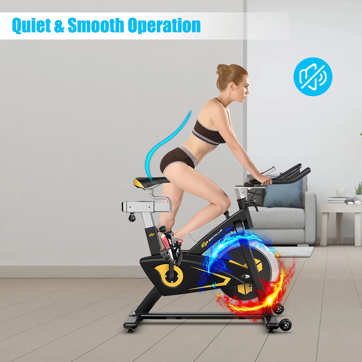 Indoor Cycling Bike Magnetic Exercise Bike Belt Drive R283373