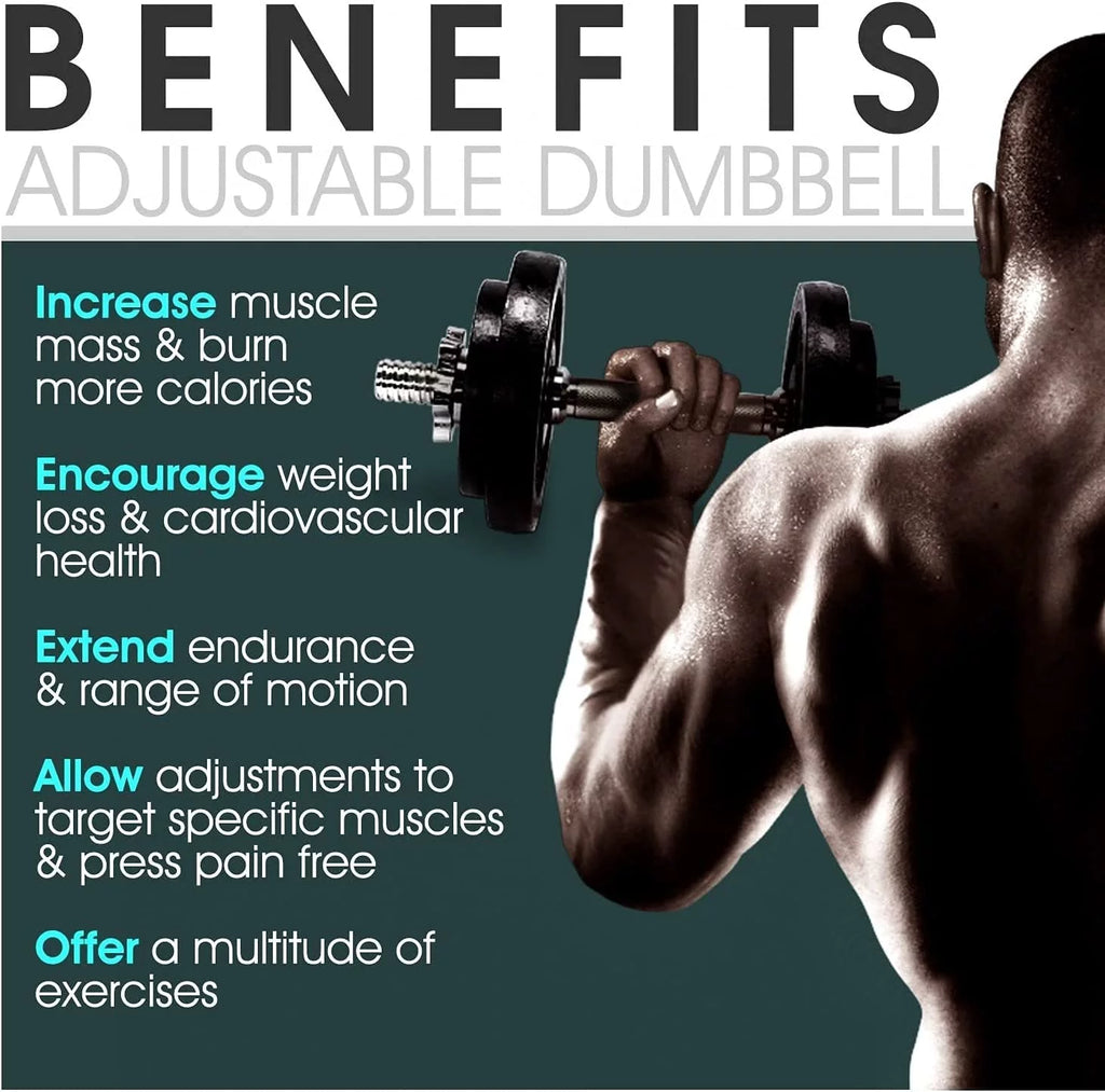 50 lbs Adjustable Cast Iron Dumbbell Set C158