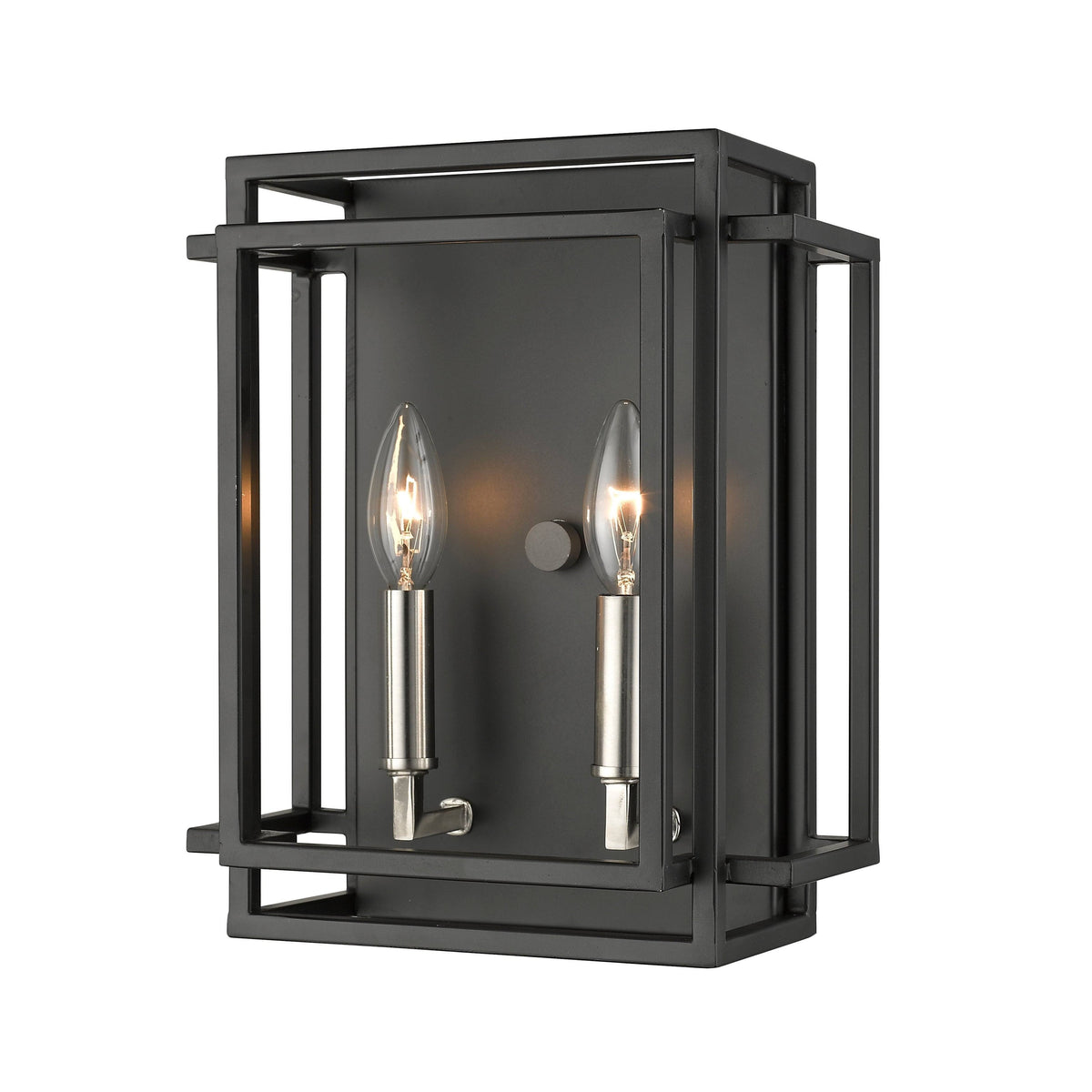 Black Silver 2-Light Wall Sconce G653