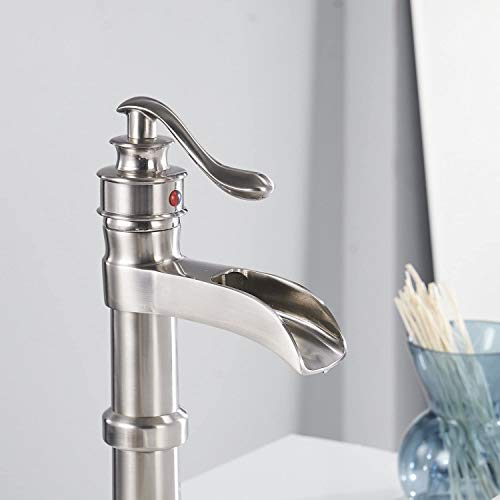 Black Waterfall Bathroom Sink Faucet with Pop Up Drain K463180