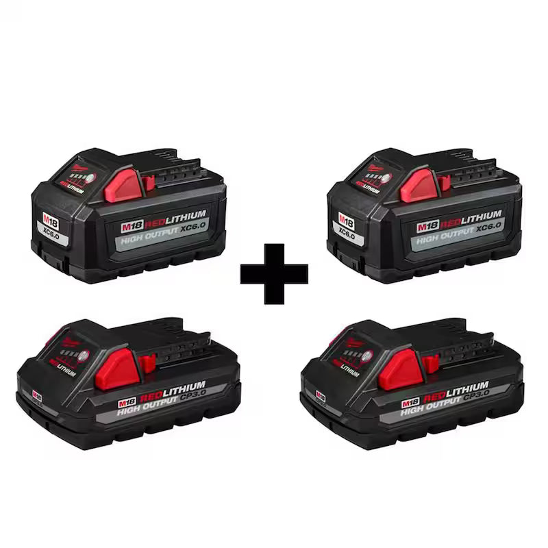 18-Volt Lithium-Ion 6.0 Ah and 3.0 Ah Battery 4-Pack M511066