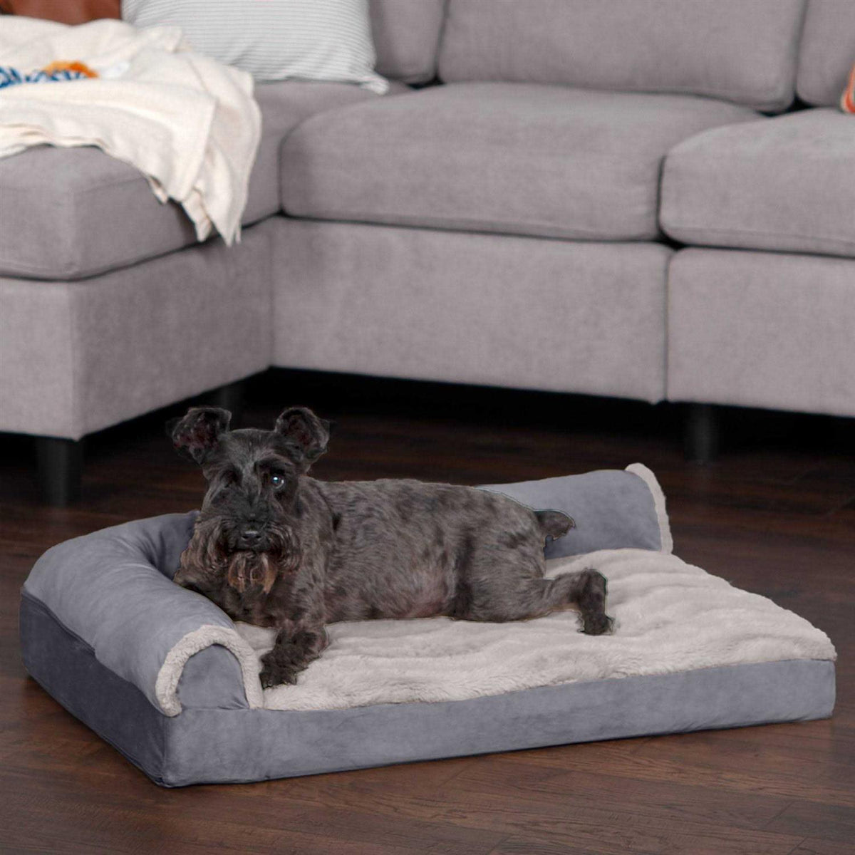 Velvet Chaise Lounge Dog Bed W89798