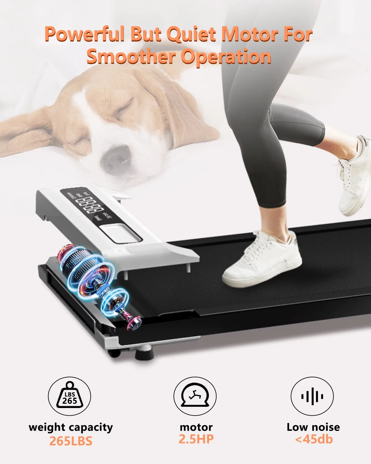 2 in 1 Portable Under Desk Treadmill with Remote Control E4505
