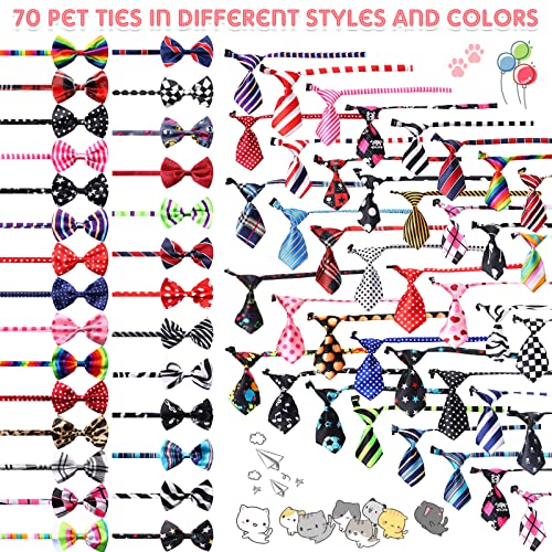 Adjustable Dog Bow Ties Set 70 Pieces N528