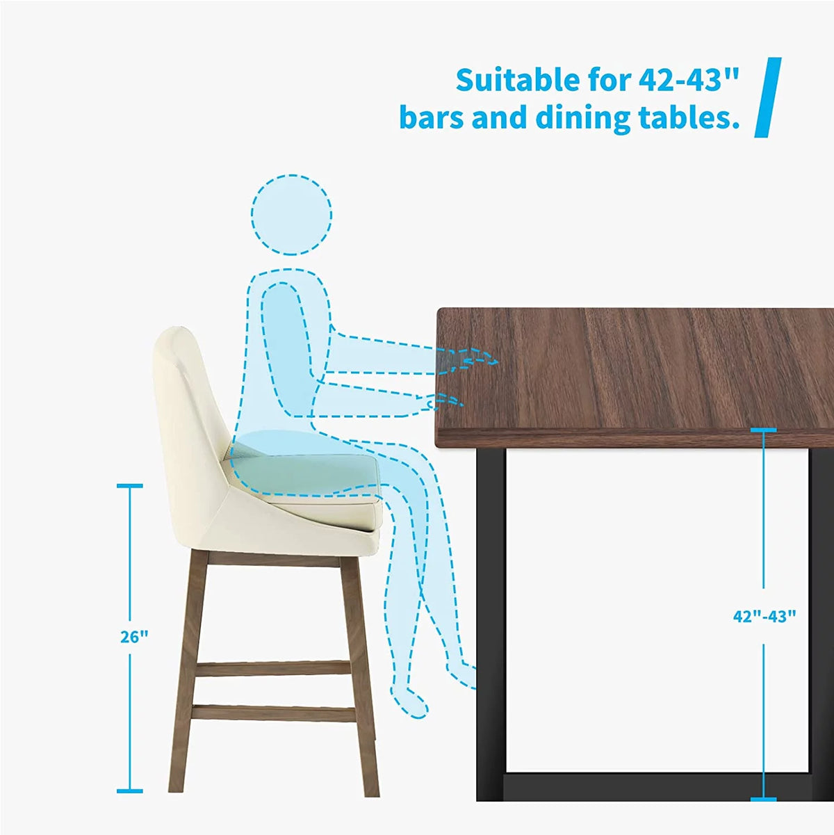26" Swivel Solid Wood Faux Leather Bar Stools Set of 4 R114910