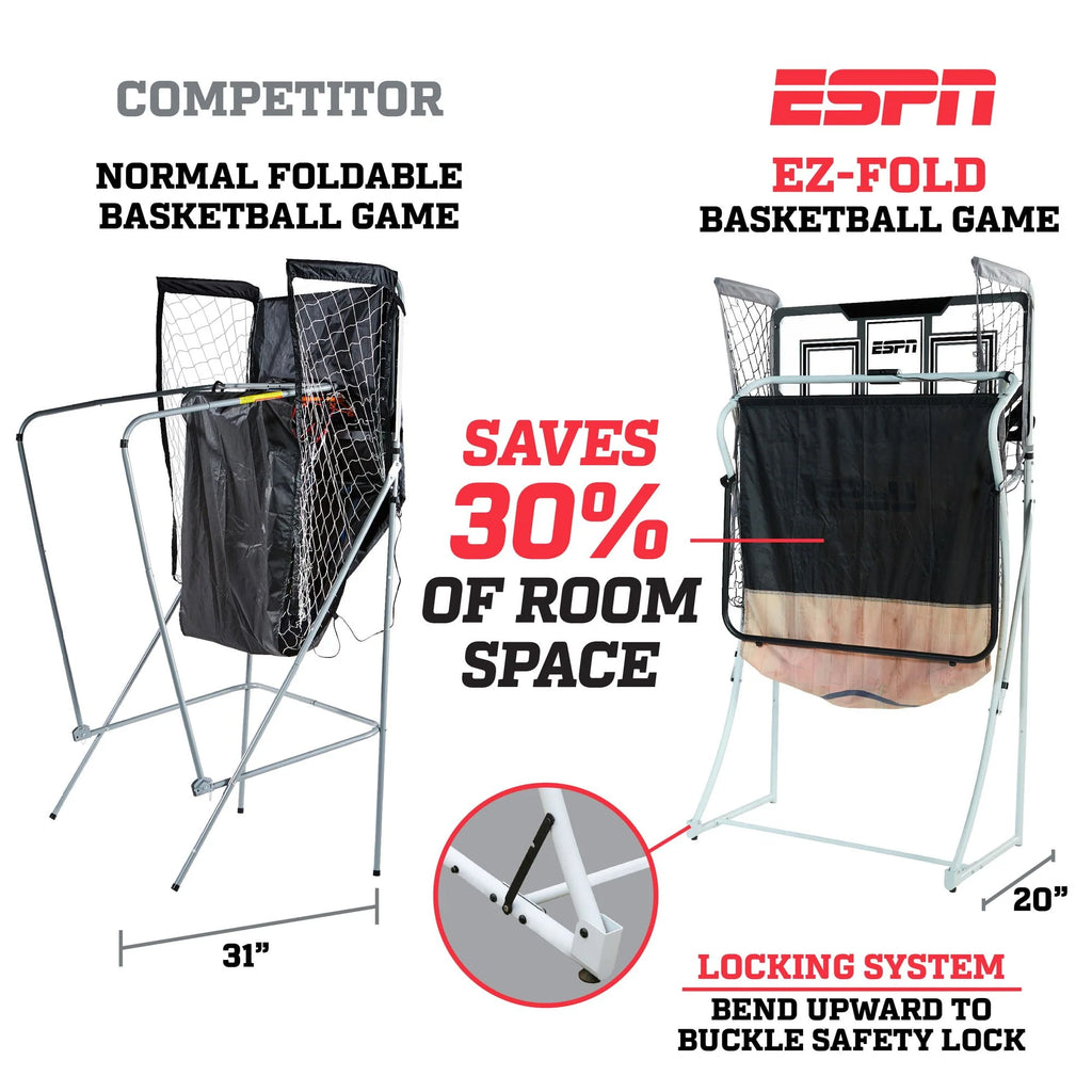 2 Player Fold and Assemble Basketball Game with Polycarbonate Backboard and LED Scoring L705