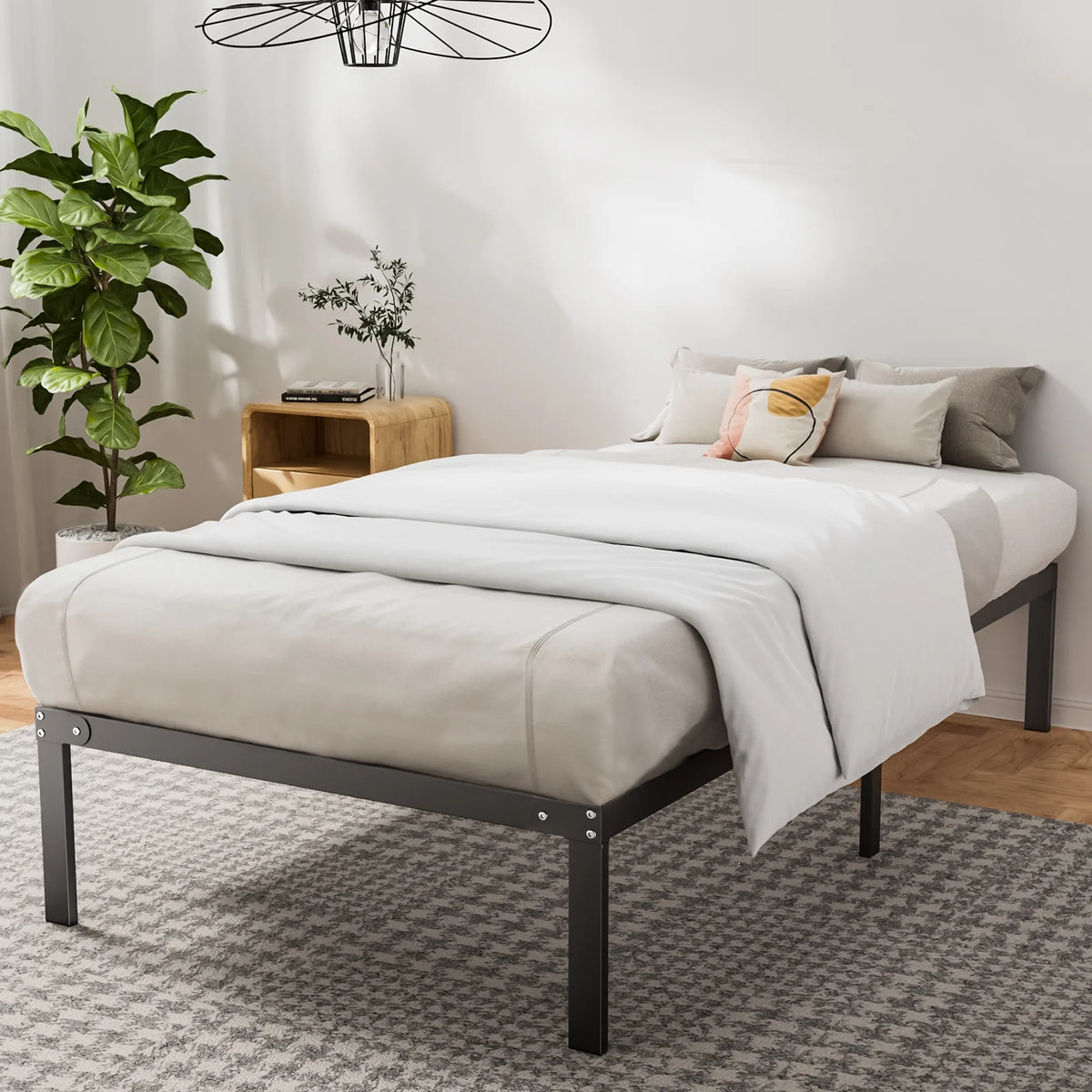Queen Size Black Metal Platform Bed Frame R28272